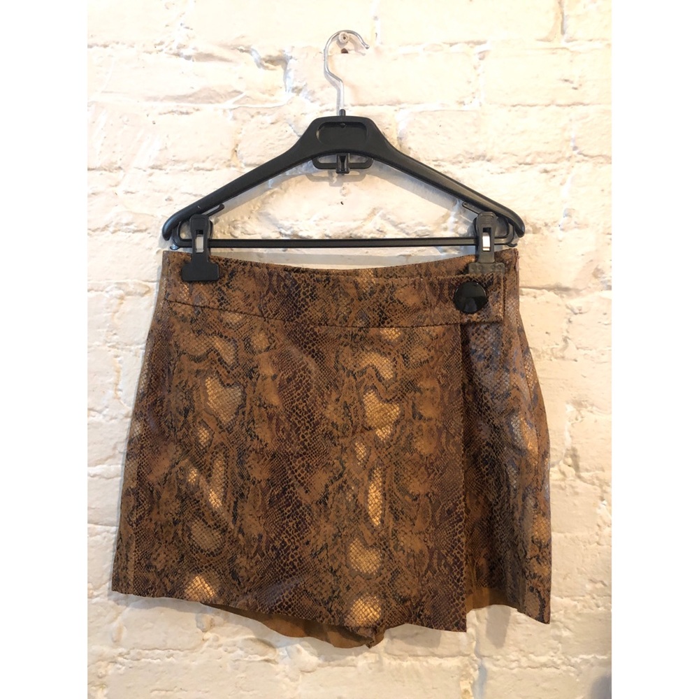 Zara Faux Snakeskin Mini Skort